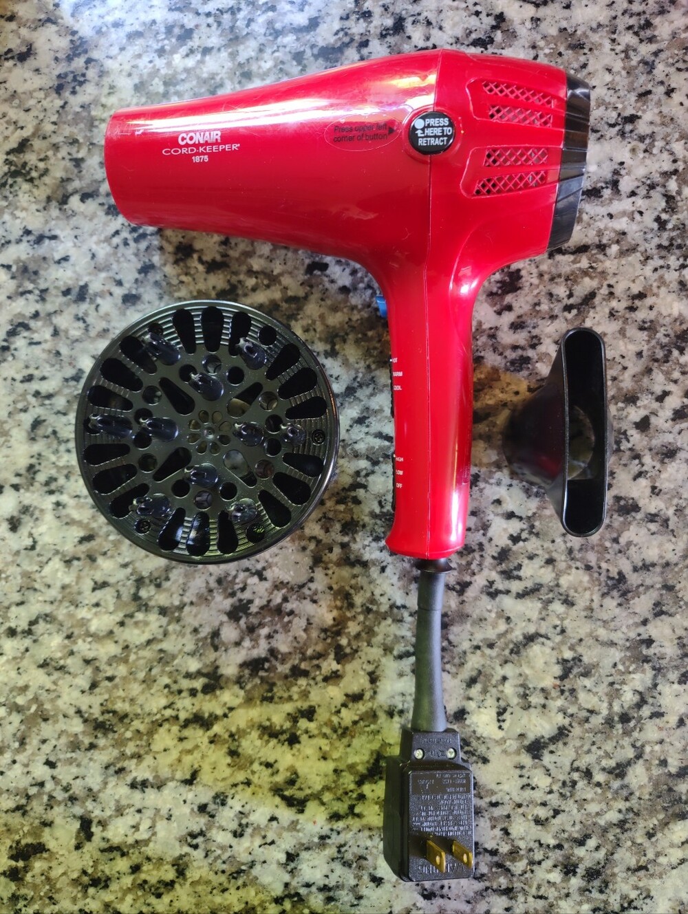 Conair Cord Keeper 1875 Hair Dryer - Red